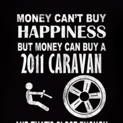 Money Cant Buy Happiness 2011 Dodge Caravan Dark Distressed T Shirt