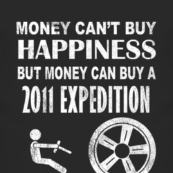 Money Cant Buy Happiness 2011 Expedition Dark Distressed T Shirt