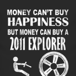 Money Cant Buy Happiness 2011 Explorer Dark Distressed T Shirt