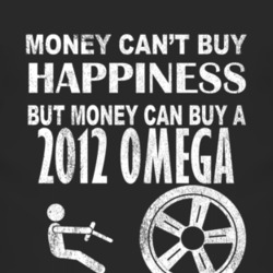 Money Cant Buy Happiness 2012 Chevy Omega Dark Distressed T Shirt