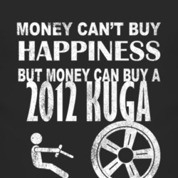 Money Cant Buy Happiness 2012 Kuga Dark Distressed T Shirt