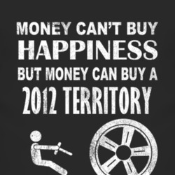 Money Cant Buy Happiness 2012 Territory Dark Distressed T Shirt
