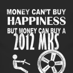 Money Cant Buy Happiness 2012 Lincoln MKS Dark Distressed T Shirt