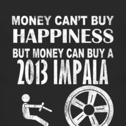Money Cant Buy Happiness 2013 Chevy Impala Dark Distressed T Shirt