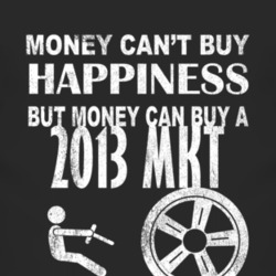 Money Cant Buy Happiness 2013 Lincoln MKT Dark Distressed T Shirt