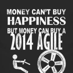 Money Cant Buy Happiness 2014 Chevy Agile Dark Distressed T Shirt