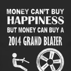 Money Cant Buy Happiness 2014 Chevy Grand Blazer Dark Distressed T Shi