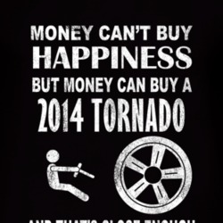 Money Cant Buy Happiness 2014 Chevy Tornado Dark Distressed T Shirt