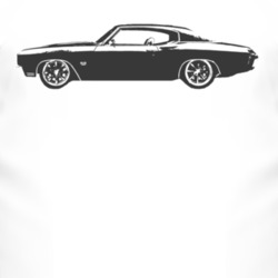 1970 CHEVELLE Side View Black Graphic Light T Shirt