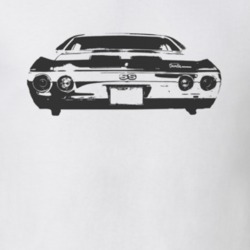 1971 CHEVELLE Rear Black Graphic Light T Shirt