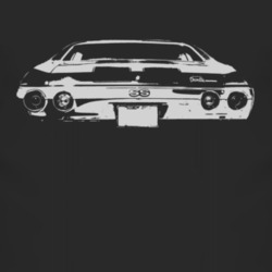 1971 CHEVELLE Rear White Graphic Dark T Shirt