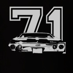 1971 CHEVELLE Rear White Graphic Year Dark T Shirt