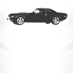 1971 DODGE CHALLENGER Side Black Graphic Light T Shirt