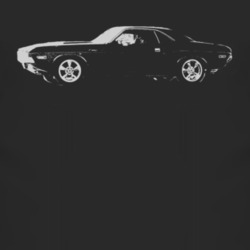1971 DODGE CHALLENGER Side White Graphic Dark T Shirt