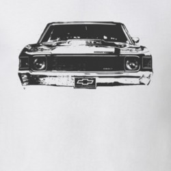 1972 Chevelle Grill Black Graphic Light T Shirt