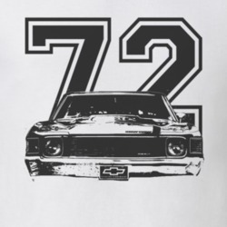1972 Chevelle Grill Black Graphic Year White T Shirt
