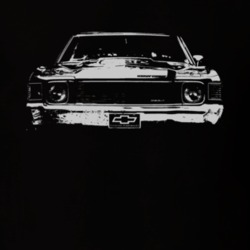 1972 Chevelle Grill White Graphic Dark T Shirt