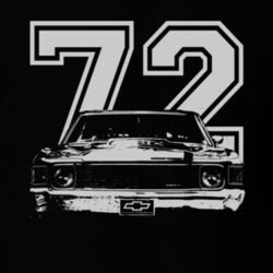 1972 Chevelle Grill White Graphic Year Dark T Shirt