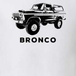 1978 Bronco Side View With Model Light Color T Shirt