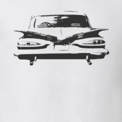 1959 CHEVY BISCAYNE Rear Black Graphic Light T Shirt