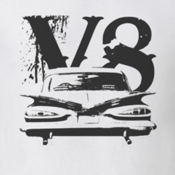 1959 CHEVY BISCAYNE Rear Black Graphic V8 Light T Shirt