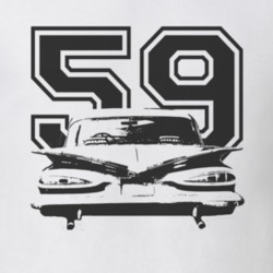 1959 CHEVY BISCAYNE Rear Black Graphic Year Light T Shirt