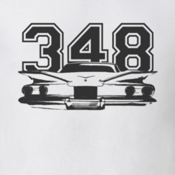 1960 CHEVY BISCAYNE Black Graphic Rear View Engine Size Light T Shirt