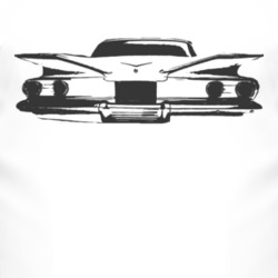 1960 CHEVY BISCAYNE Black Graphic Rear View Light T Shirt