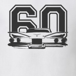 1960 CHEVY BISCAYNE Black Graphic Rear View Year Light T Shirt
