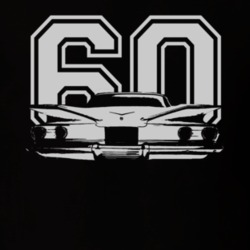 1960 CHEVY BISCAYNE White Graphic Rear View Year Dark T Shirt