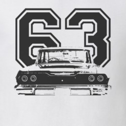 1963 CHEVY BISCAYNE Rear Black Graphic Year Light T Shirt