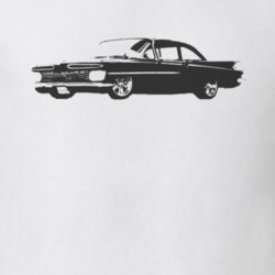 1959 CHEVY BISCAYNE Side View Black Graphic Light T Shirt
