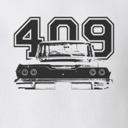 1963 CHEVY BISCAYNE Rear Black Graphic Engine Size Light T Shirt