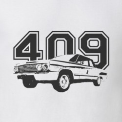 1963 CHEVY BISCAYNE Side View Black Grapic Engine Size Light T Shirt