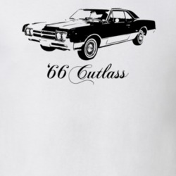 1966 Cutlass Side View Model With Year Light Color T Shirt