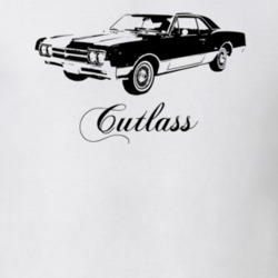 1966 Cutlass Side View With Model Light Color T Shirt