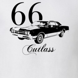 1966 Cutlass Side View With Year and Model Light Color T Shirt