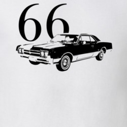 1966 Cutlass Side View With Year Light Color T Shirt