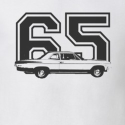 1965 CHEVY BISCAYNE Side View Black Graphic Year Light T Shirt