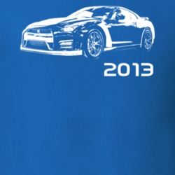 2013 GT-R Side View With Year Dark Color T Shirt