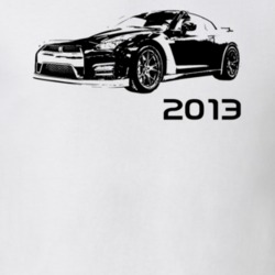 2013 GT-R Side View With Year Light Color T Shirt