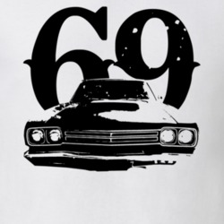 1969 Plymouth Roadrunner Grill View With Year Faded Look Light T Shirt