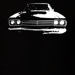 1969 Plymouth Roadrunner Grill View Faded Look Dark T Shirt