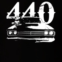 1969 Plymouth Roadrunner Grill View With Engine Size Faded Look Dark T