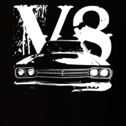 1969 Plymouth Roadrunner Grill View V8 Faded Look Dark T Shirt