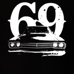 1969 Plymouth Roadrunner Grill View With Year Faded Look Dark T Shirt