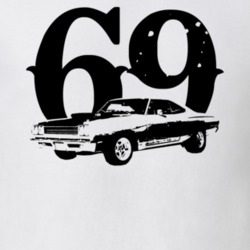 1969 Plymouth Roadrunner Side View With Year Faded Look Light T Shirt
