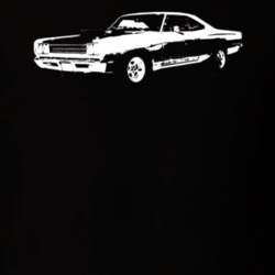1969 Plymouth Roadrunner Side View Faded Look Dark T Shirt