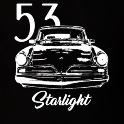 1953 Starlight Coupe Grill View With Year and Model Dark Color T Shirt