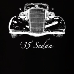 1935 Sedan Grill View With Model Dark Color T Shirt